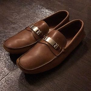 Prada Men’s Brown Leather Driving Loafers size 12